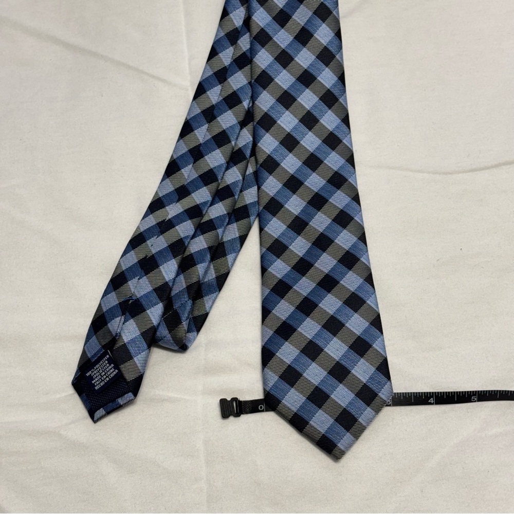 Blue and Black Checkered Tie